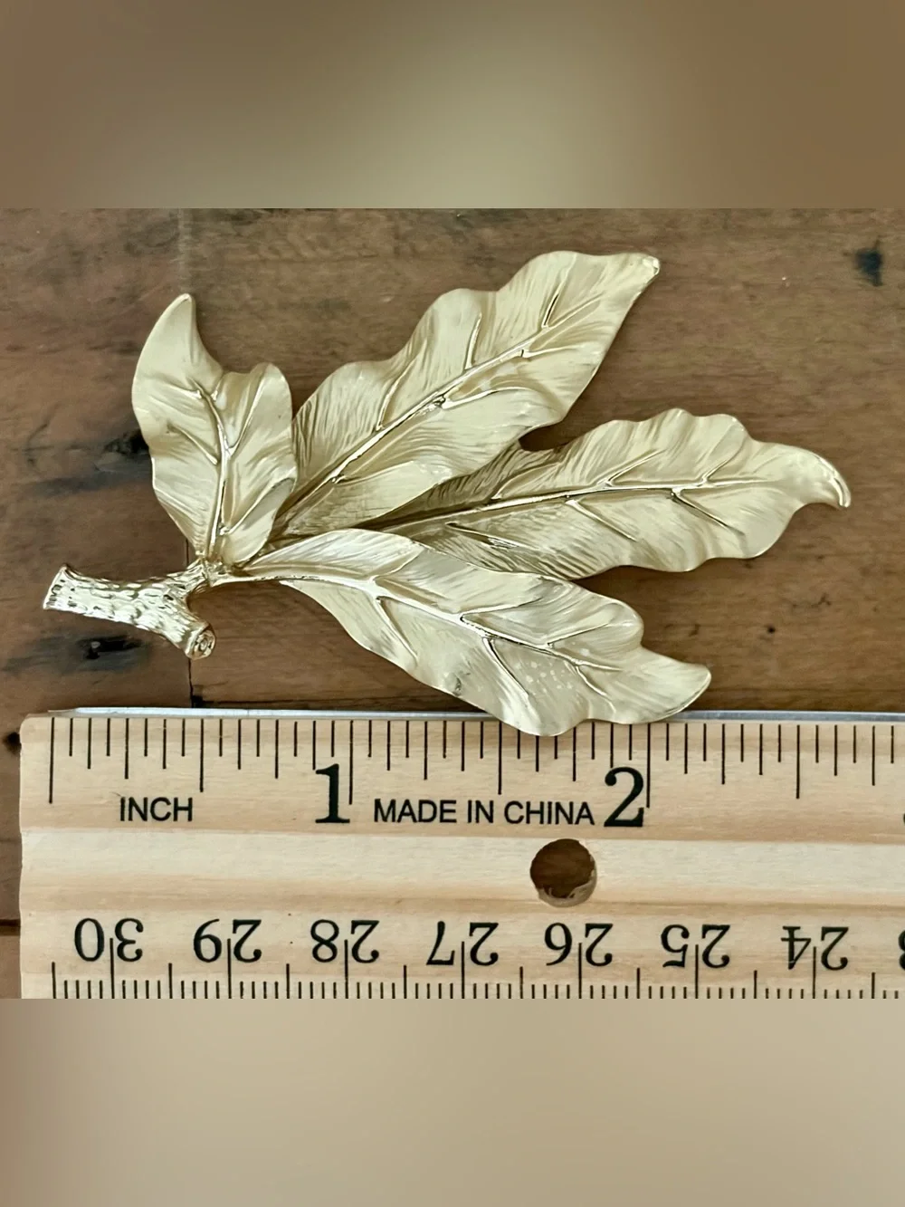 ROBERTO BY RFM SIGNED BRUSHED GOLD LEAF BRANCH STATEMENT PENDANT